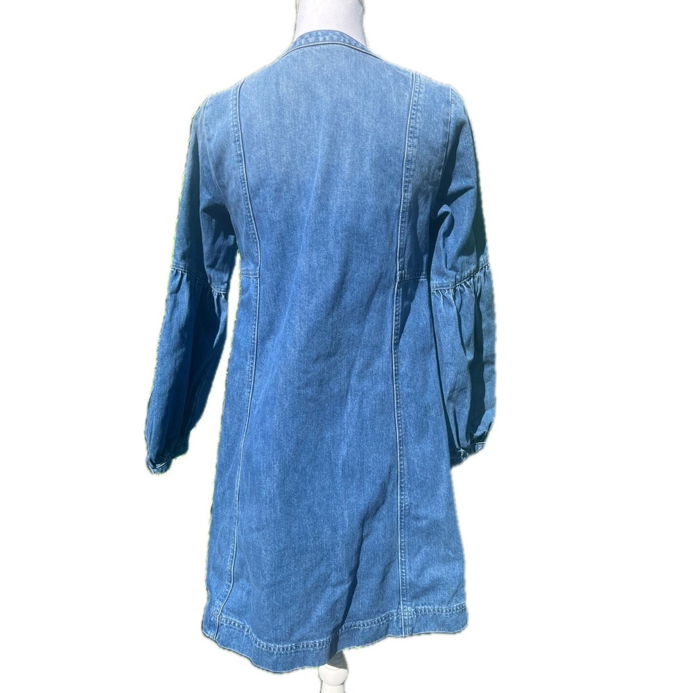 Ulla Johnson Denim Deren Tie Dress Size 0 100% Cotton - Picture 6 of 11